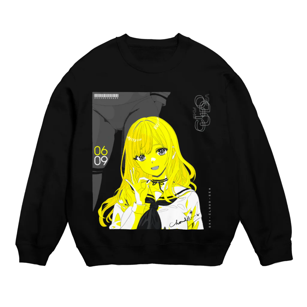 loveclonesのSKY-CLOUD-SEA 06/09 線画 ガールズイラスト Crew Neck Sweatshirt