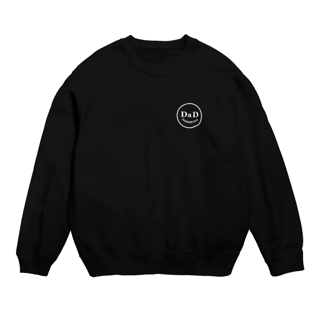 cafe-dadomaniのワンポイントDaDちゃん 顔ロゴ 黒T専用 Crew Neck Sweatshirt