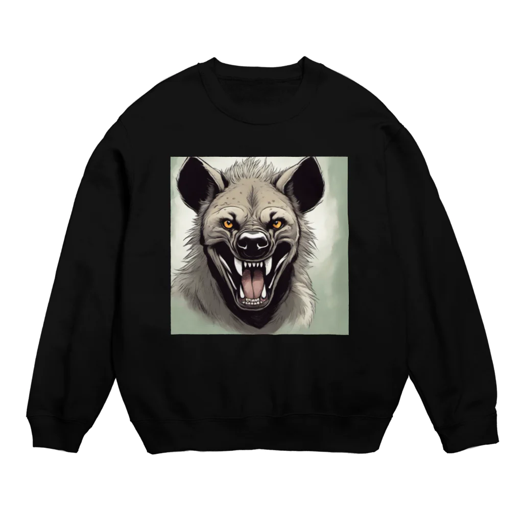 京都イラスト工房の動物シリーズ24：ハイエナ Crew Neck Sweatshirt