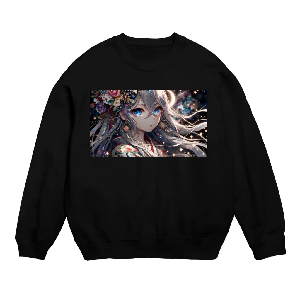 Sesilionの月下の神秘的な夜 Crew Neck Sweatshirt