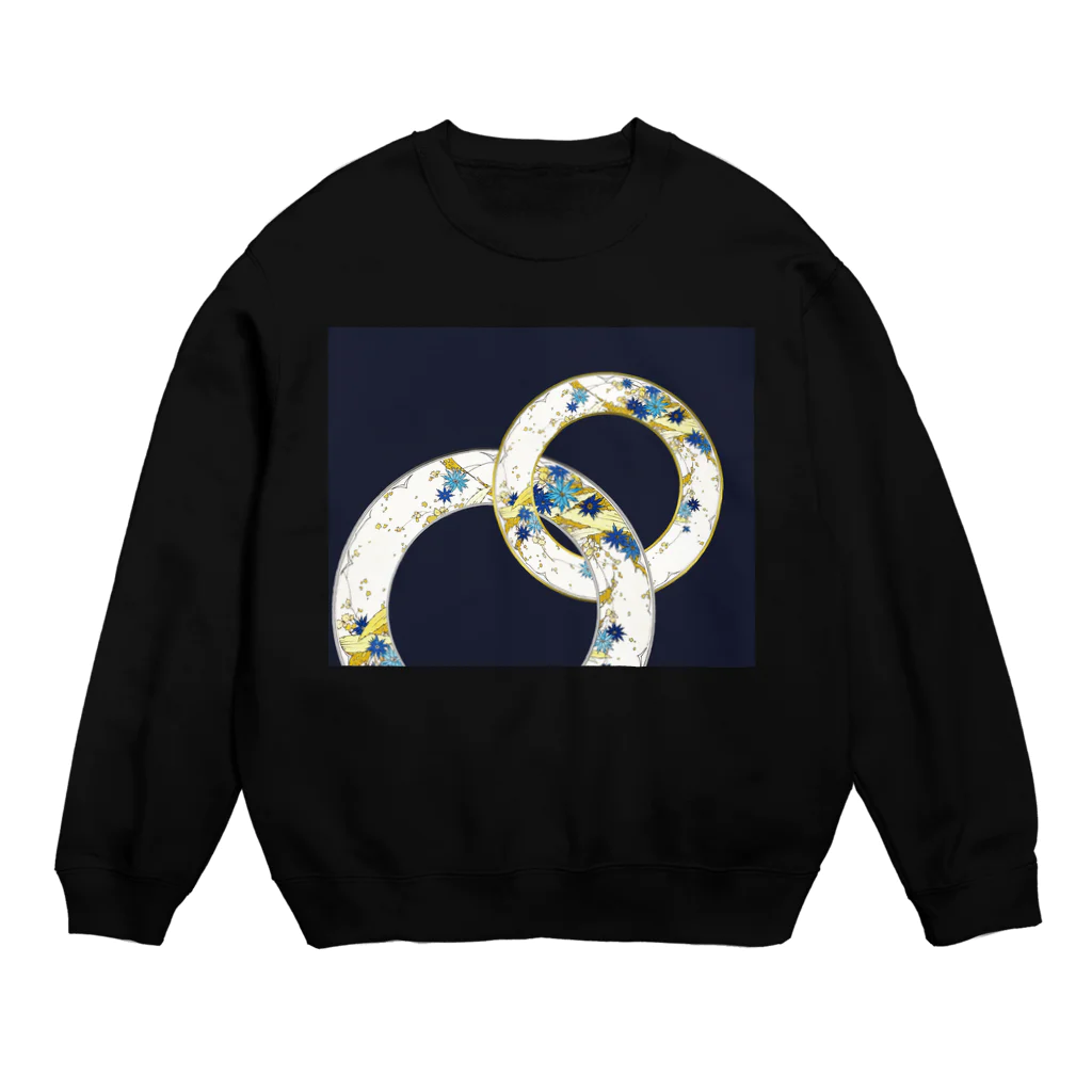 PALA's SHOP　cool、シュール、古風、和風、の和と輪　(紺色) Crew Neck Sweatshirt