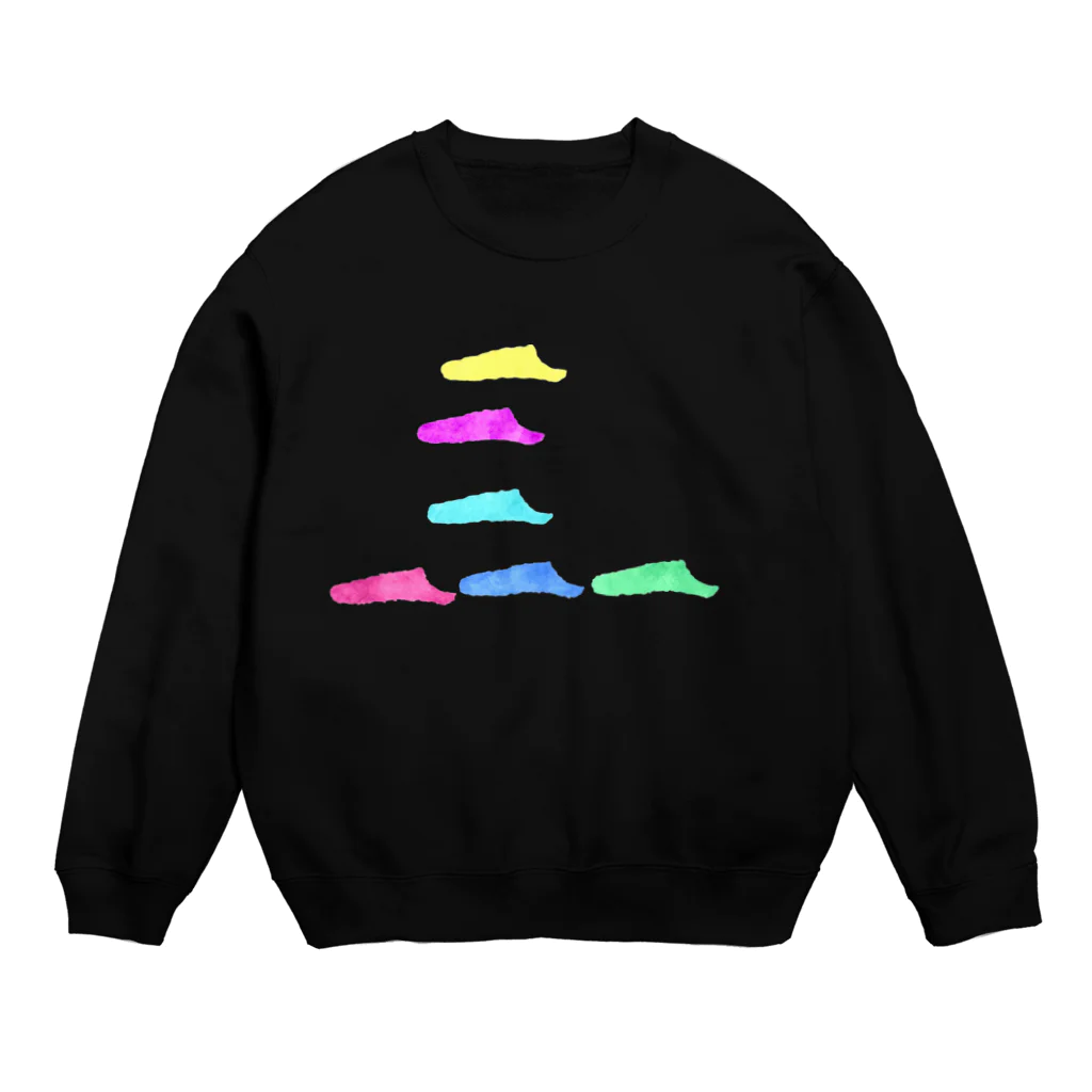 @taku coconeの@takuのイラストシリーズ　カラフルなシューズ Crew Neck Sweatshirt