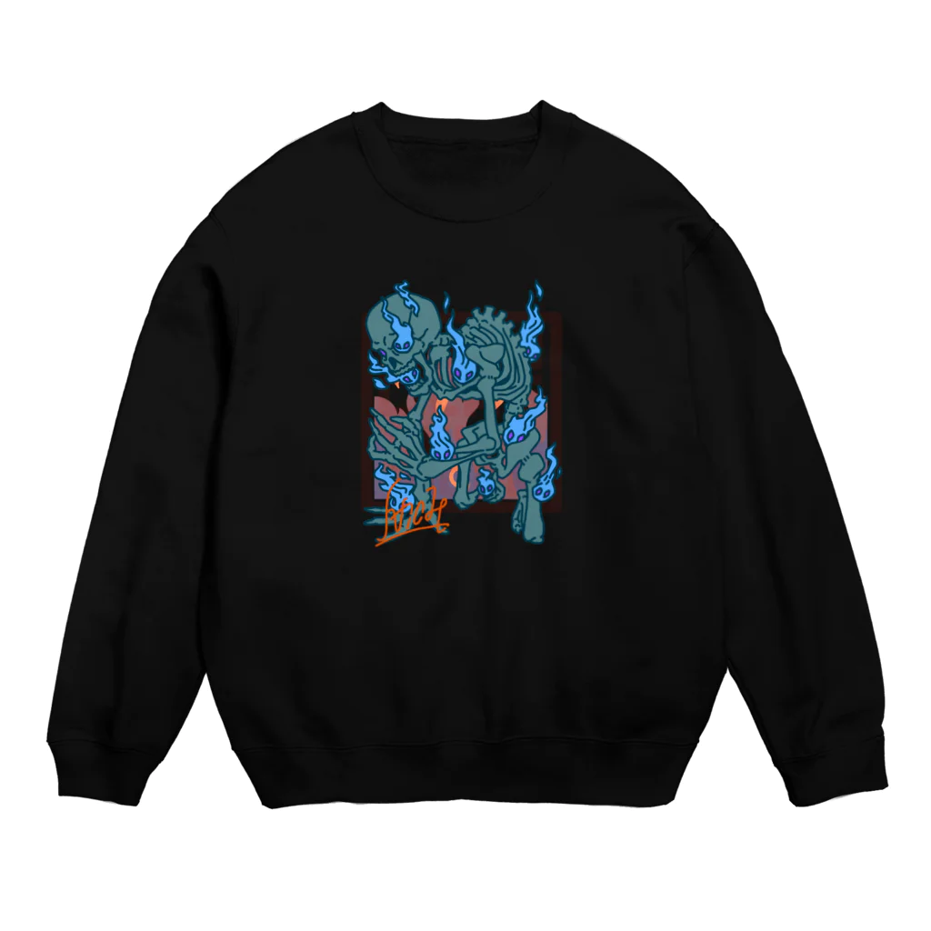 Nicholas illust work の餓者髑髏　がしゃどくろ Crew Neck Sweatshirt