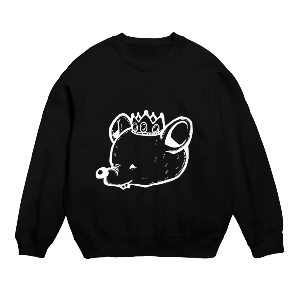 鼠の王国製作所のThe king of mouse 白抜きver． Crew Neck Sweatshirt