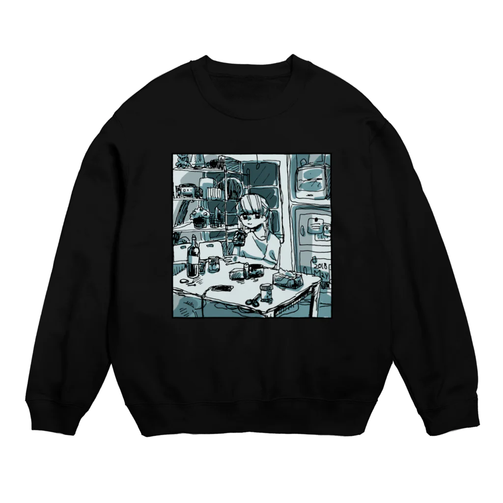 きゅんきゅんわーくすのアル中 Crew Neck Sweatshirt