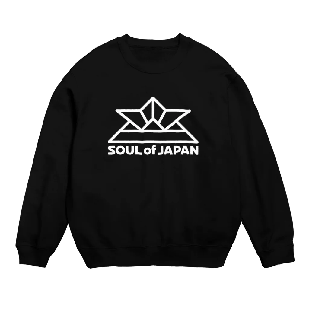 QUQU_WORKSのソウルオブジャパン 折り紙の兜デザイン 大和魂 日本 ホワイト Crew Neck Sweatshirt