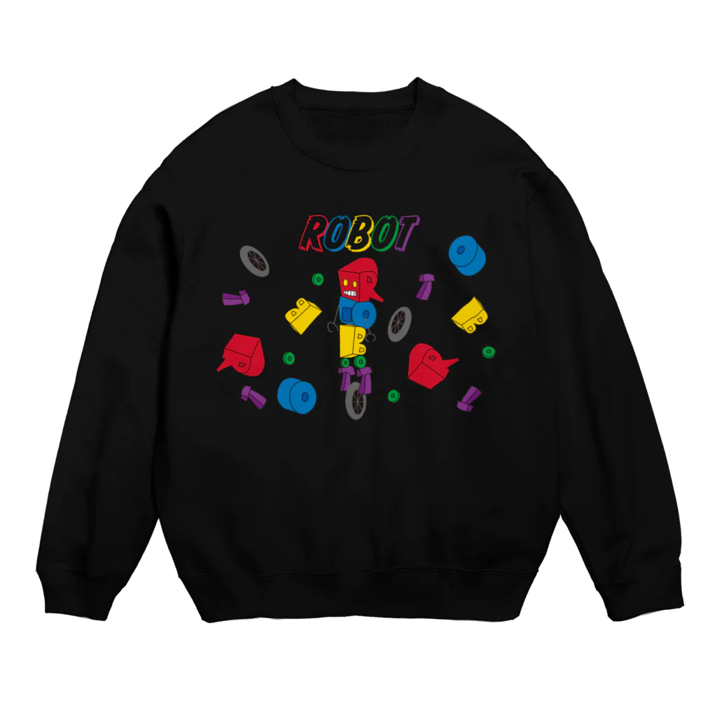 親子設計 ruchire 『知育文字』のROBOT  Crew Neck Sweatshirt