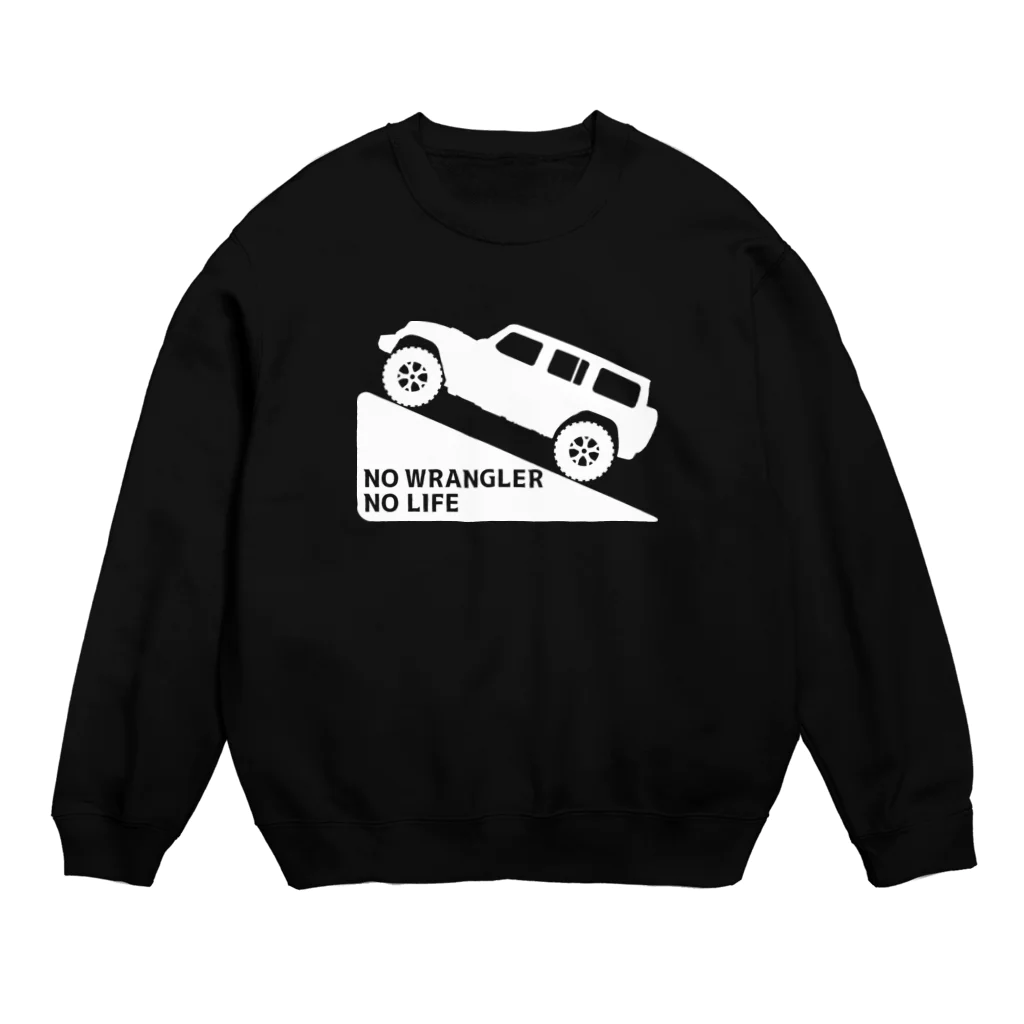 QUQU_WORKSのノーラングラーノーライフ 登坂デザイン ジープ ホワイト Crew Neck Sweatshirt