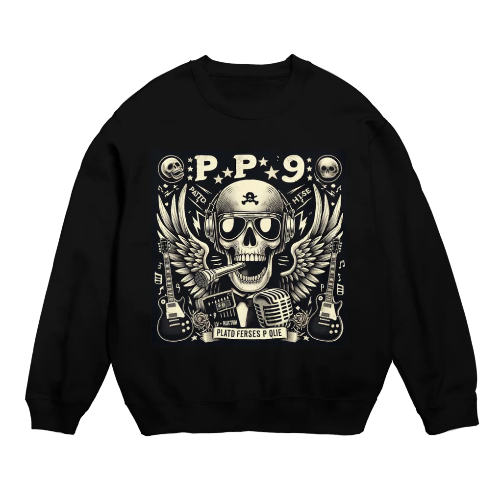 Prosperous Peony 6のバンド風Tシャツ　髑髏 Crew Neck Sweatshirt