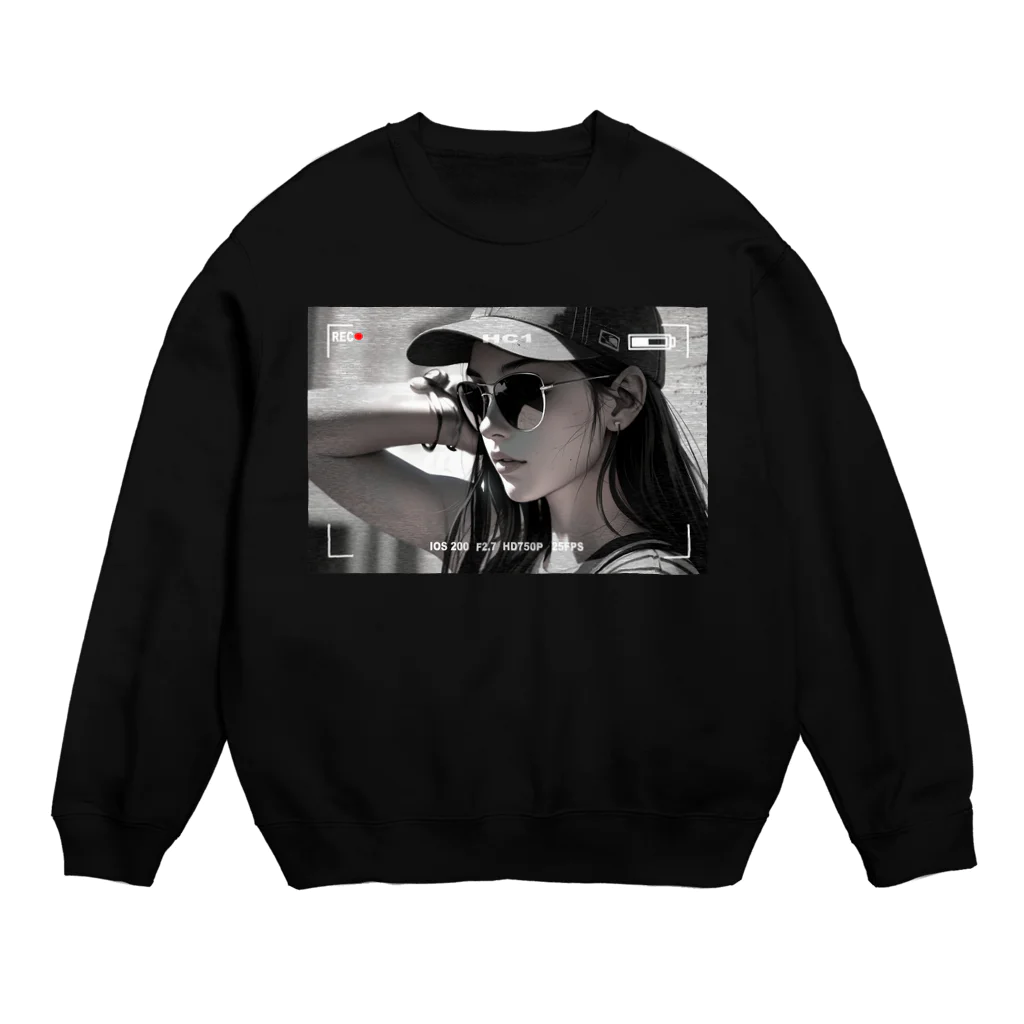 A&MのCool girl【モノクロ】 Crew Neck Sweatshirt