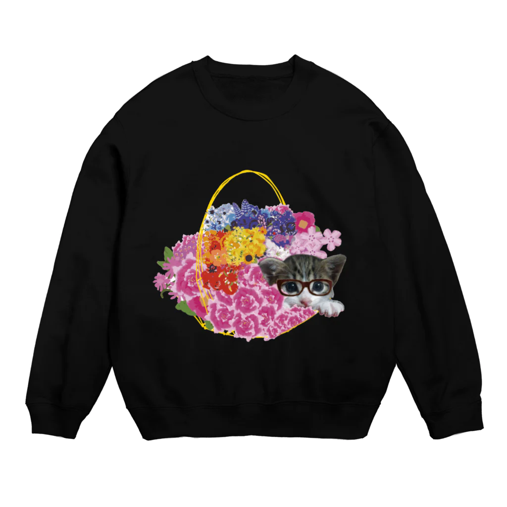 月の雫のねこちゃんシリーズ Crew Neck Sweatshirt