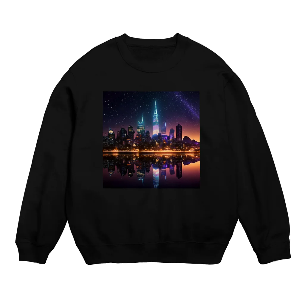 Mysycaの海辺の都市 Crew Neck Sweatshirt