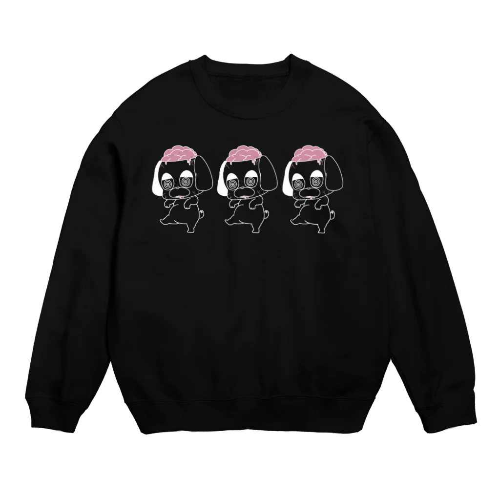 野良いぬの脳みそゾンビいぬ Crew Neck Sweatshirt