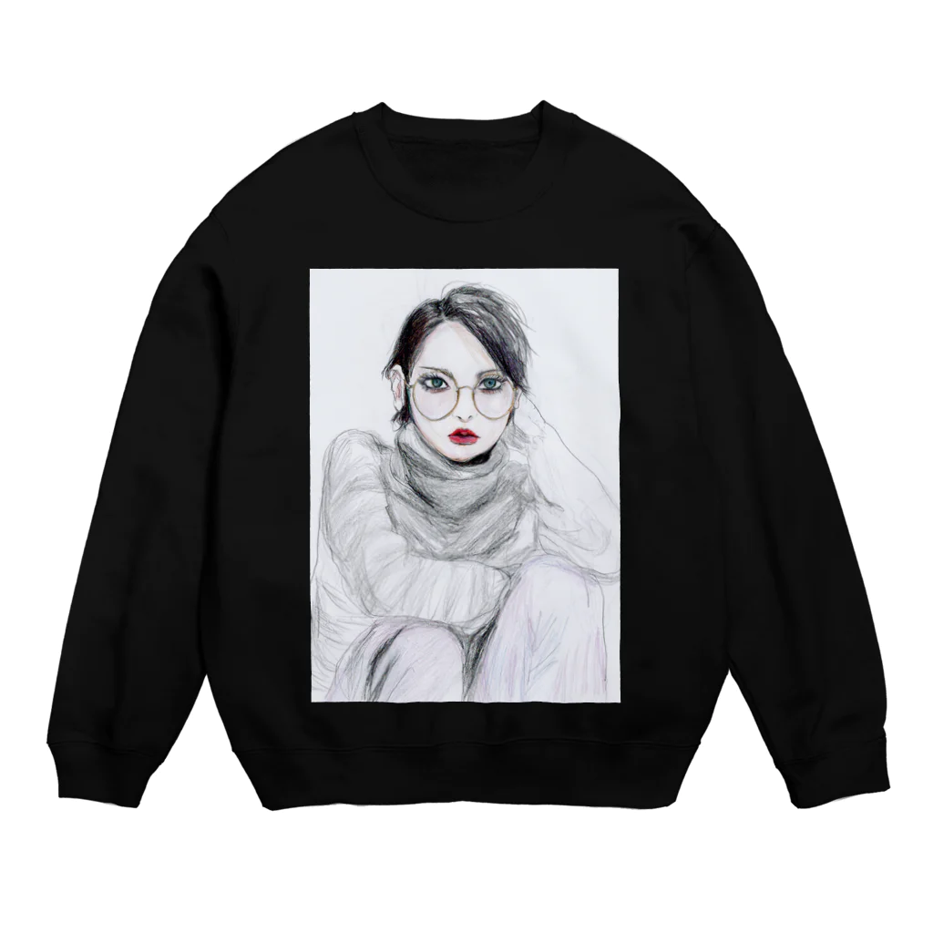 Gekkou_chanのオールグレー Crew Neck Sweatshirt