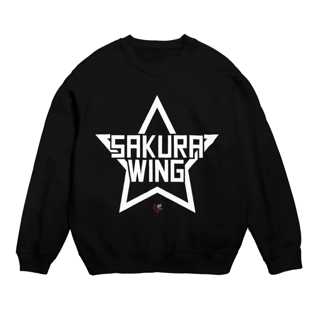 SAKURA WING LLC.のSAKURA WINGスター白字 Crew Neck Sweatshirt