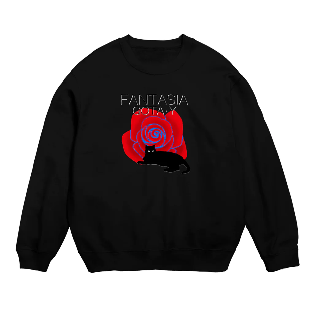 ゴータ・ワイのFANTASIA～黒猫と薔薇 Crew Neck Sweatshirt