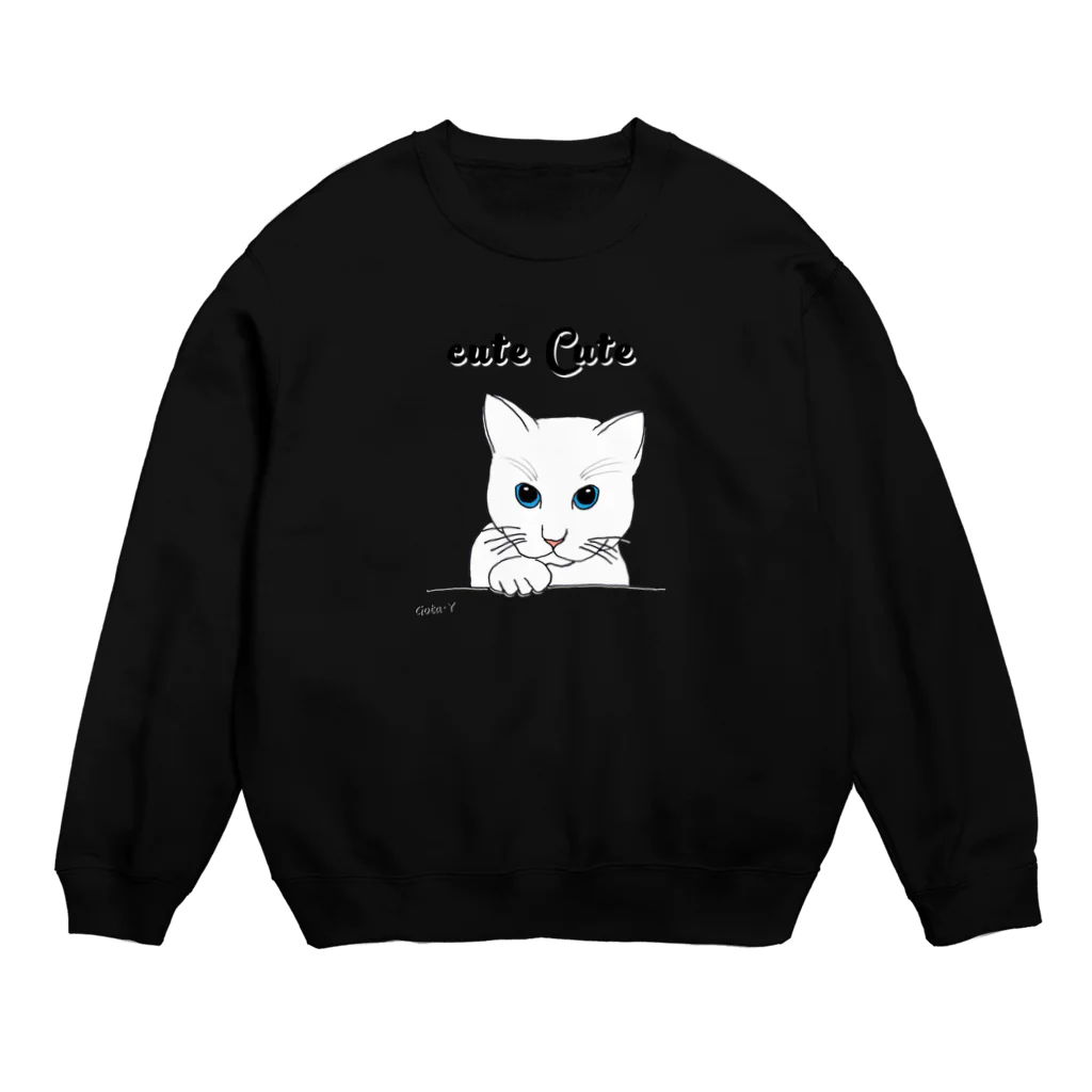 ゴータ・ワイの女白猫 Crew Neck Sweatshirt