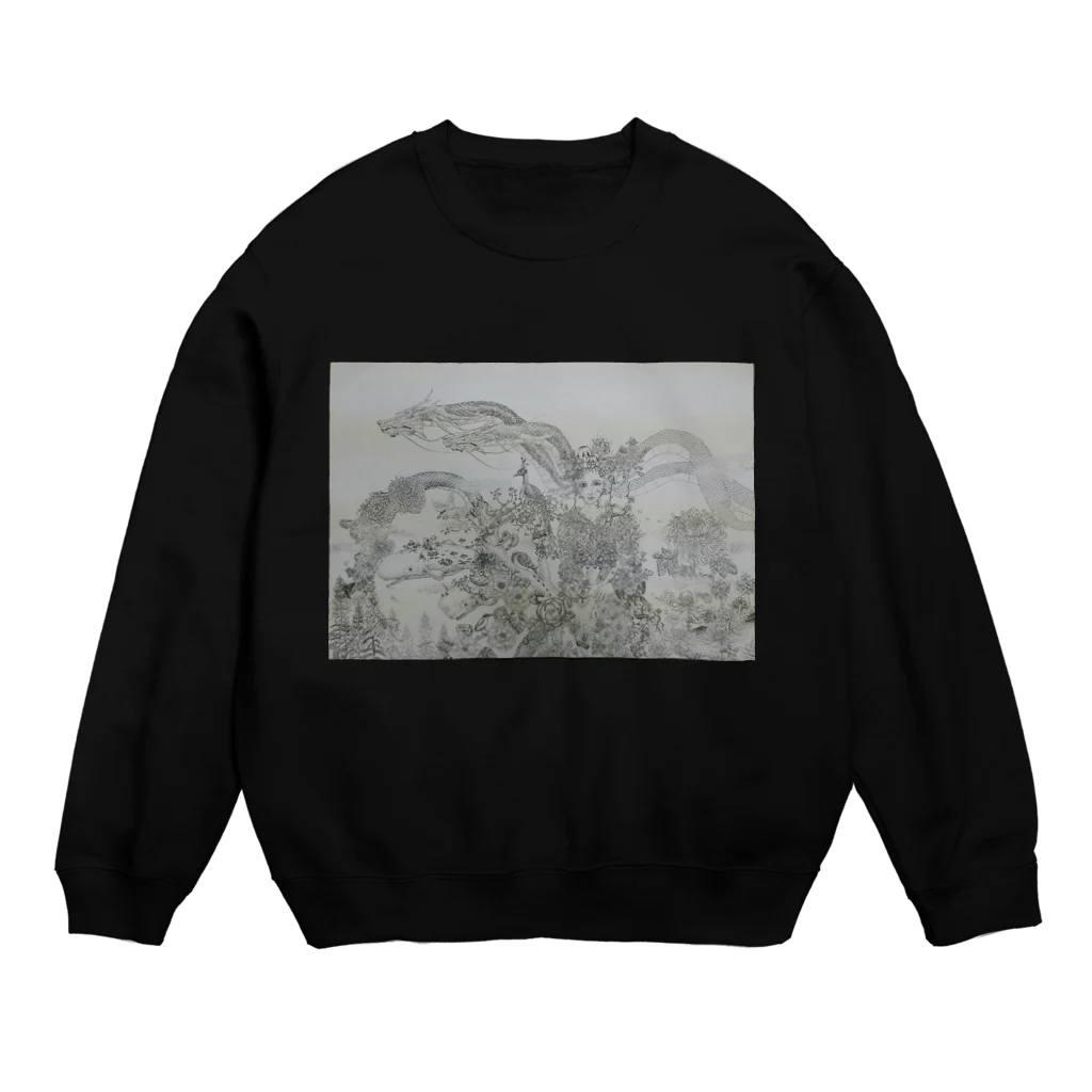 なる@ボールペン画のかくれんぼ Crew Neck Sweatshirt