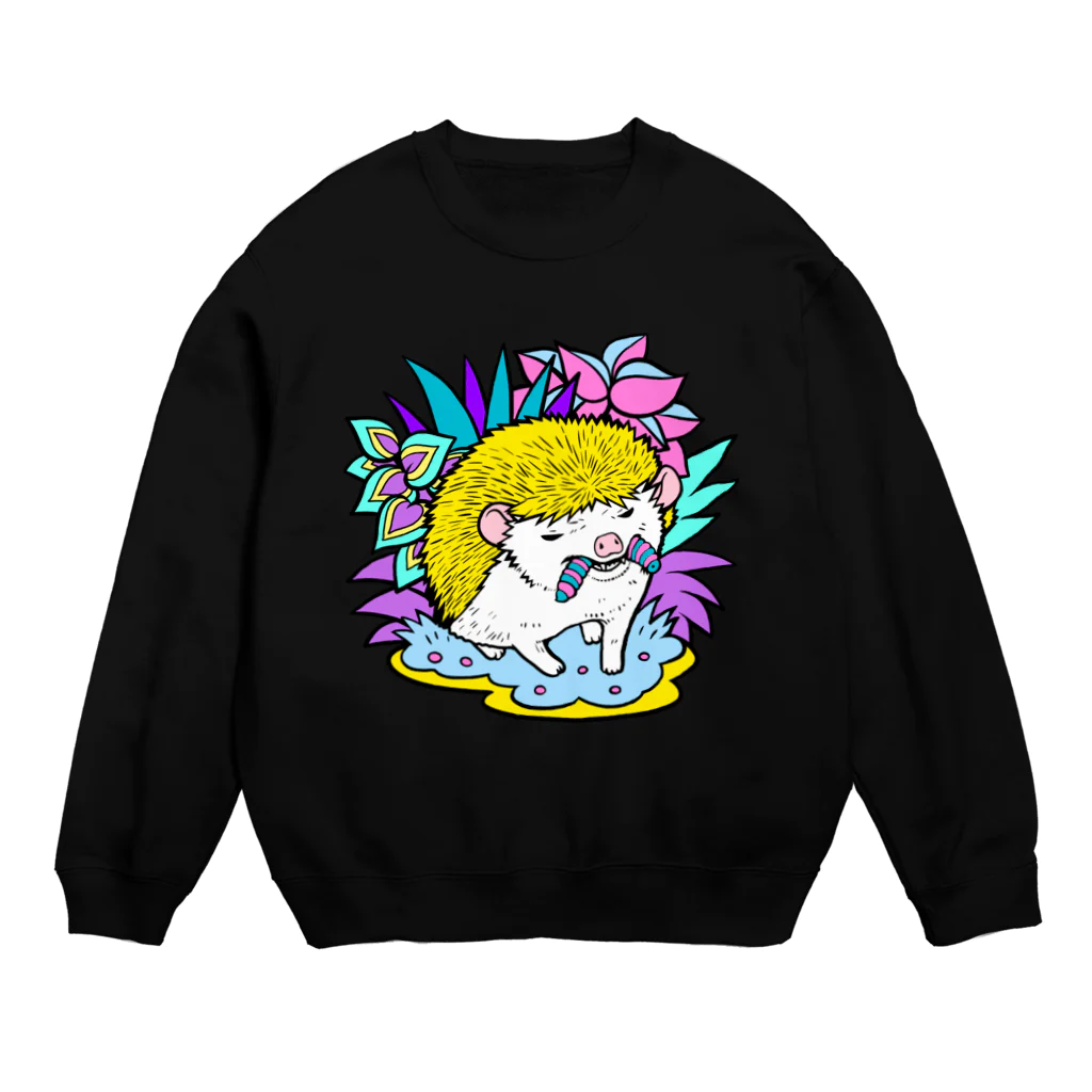 ポメ村ポメラニアンのパステルハリネズミ イエロー Crew Neck Sweatshirt