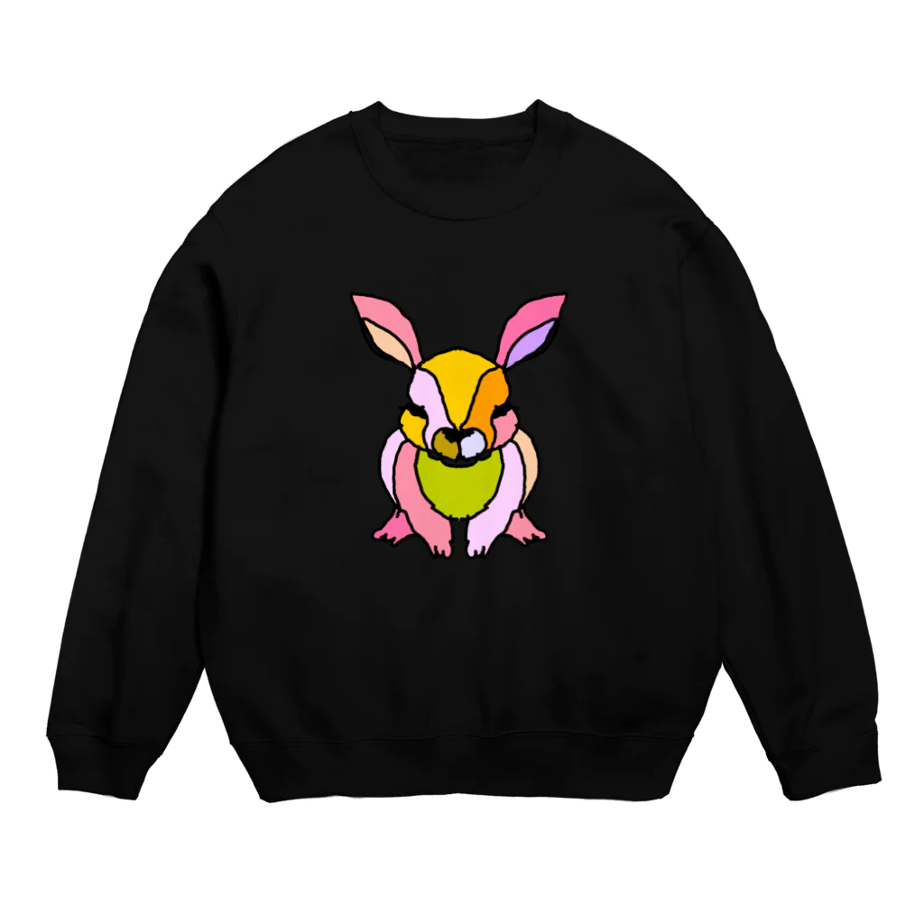 Full of vitality　(フル　オブ　バイタリティ)のpink☆rabbit　(ピンクのうさぎ)　ピンクバージョン　Full of vitality　(フル　オブ　バイタリティ) Crew Neck Sweatshirt