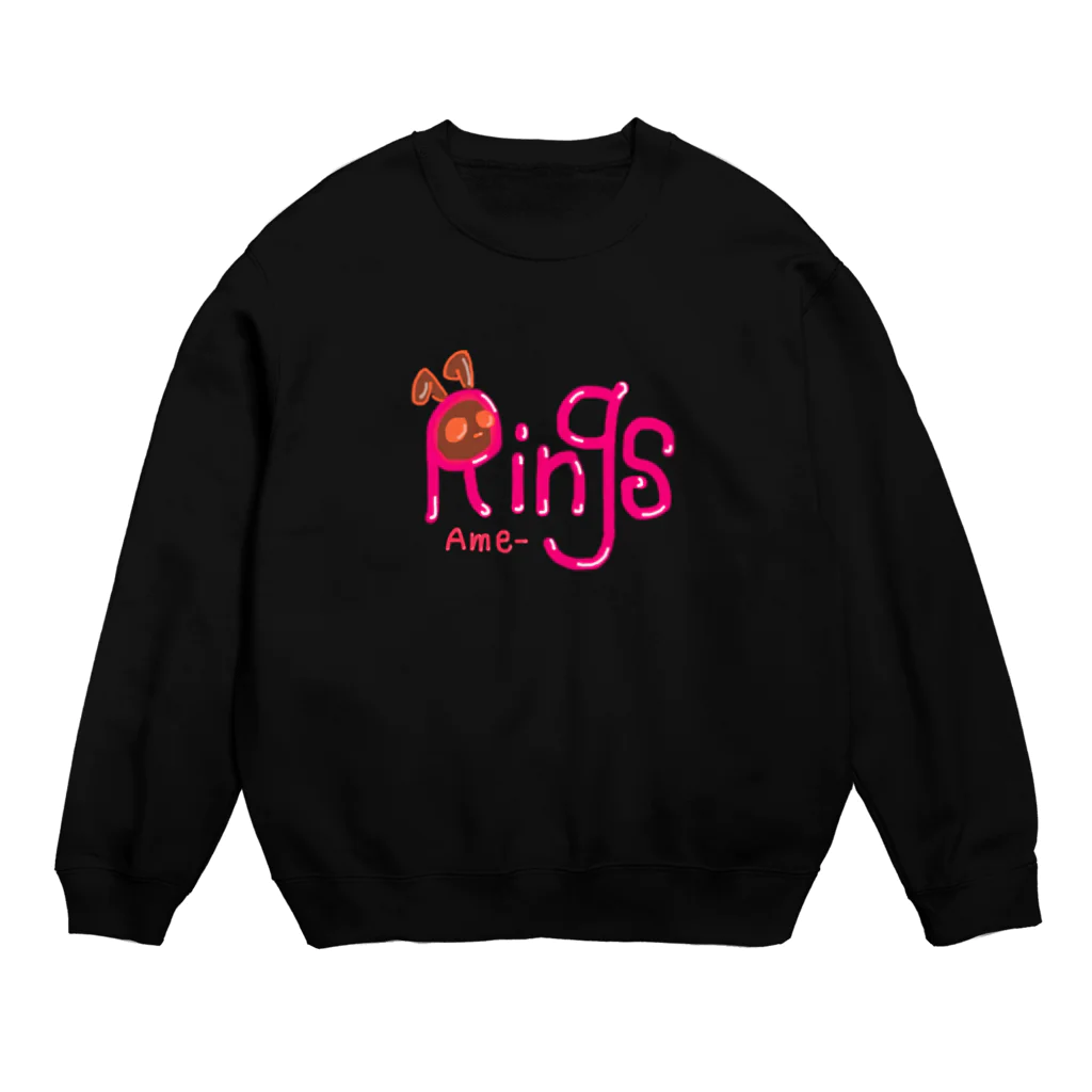 Ame-Ringsのロゴ(ピンク) Crew Neck Sweatshirt