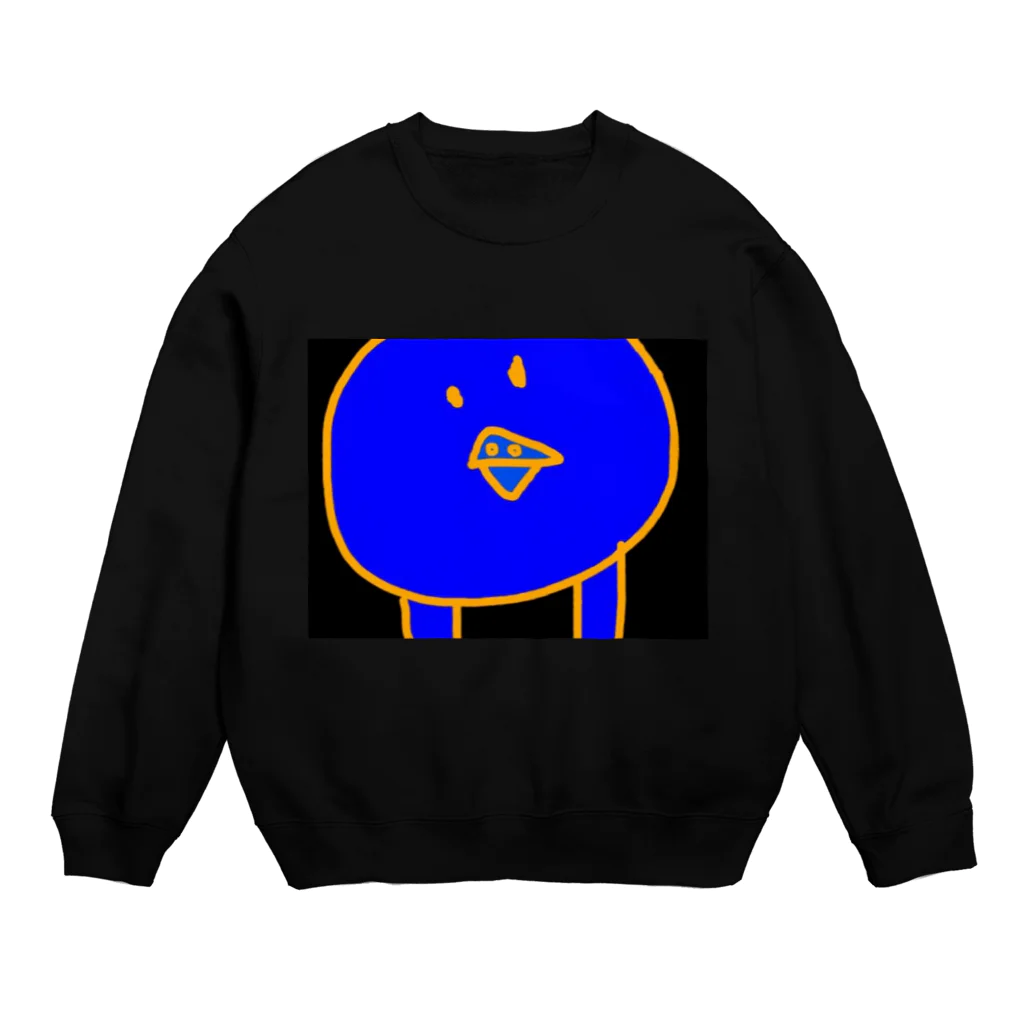 perapo❷@指描きグッズ販売のペラポのテーマ絵 キモカワ鳥(原価販売) Crew Neck Sweatshirt