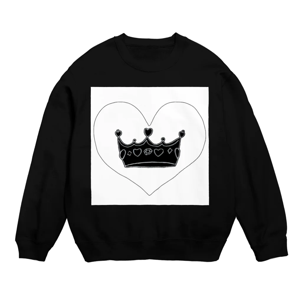 perapo❷@指描きグッズ販売の王冠👑ブラックver Crew Neck Sweatshirt