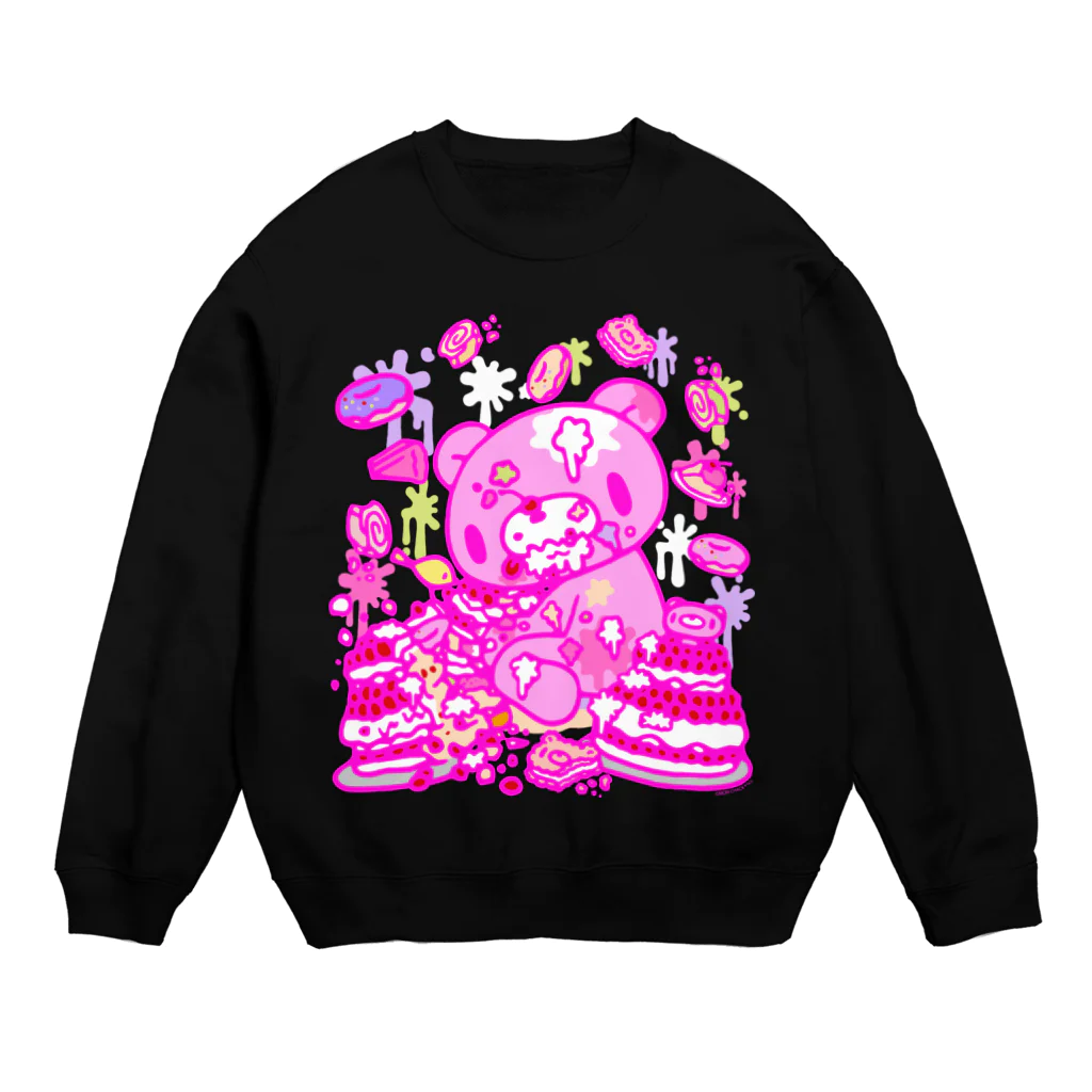 CHAX COLONY imaginariの【各10点限定】いたずらぐまのグル〜ミ〜(8/special2/pink×blackback) Crew Neck Sweatshirt