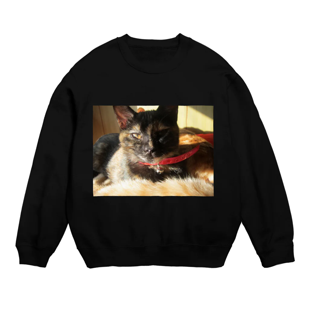 猫充商店の眠たい　じじ Crew Neck Sweatshirt