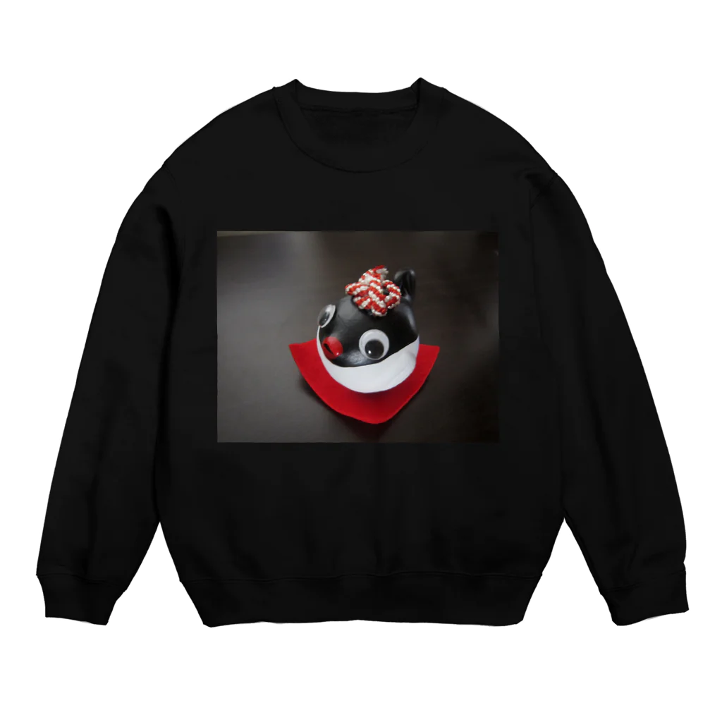 猫充商店の門司港のふぐ Crew Neck Sweatshirt