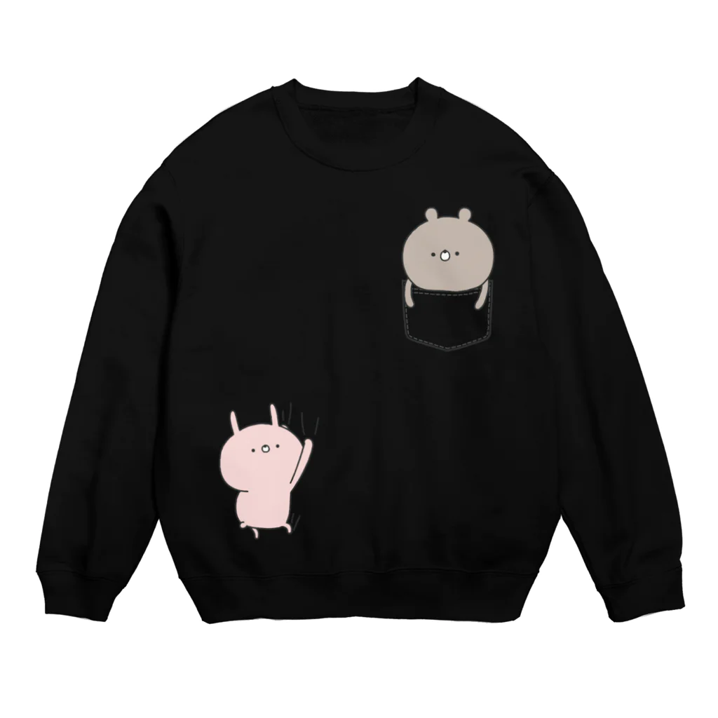 ユウィズのラブカップルポケット♡くま Crew Neck Sweatshirt