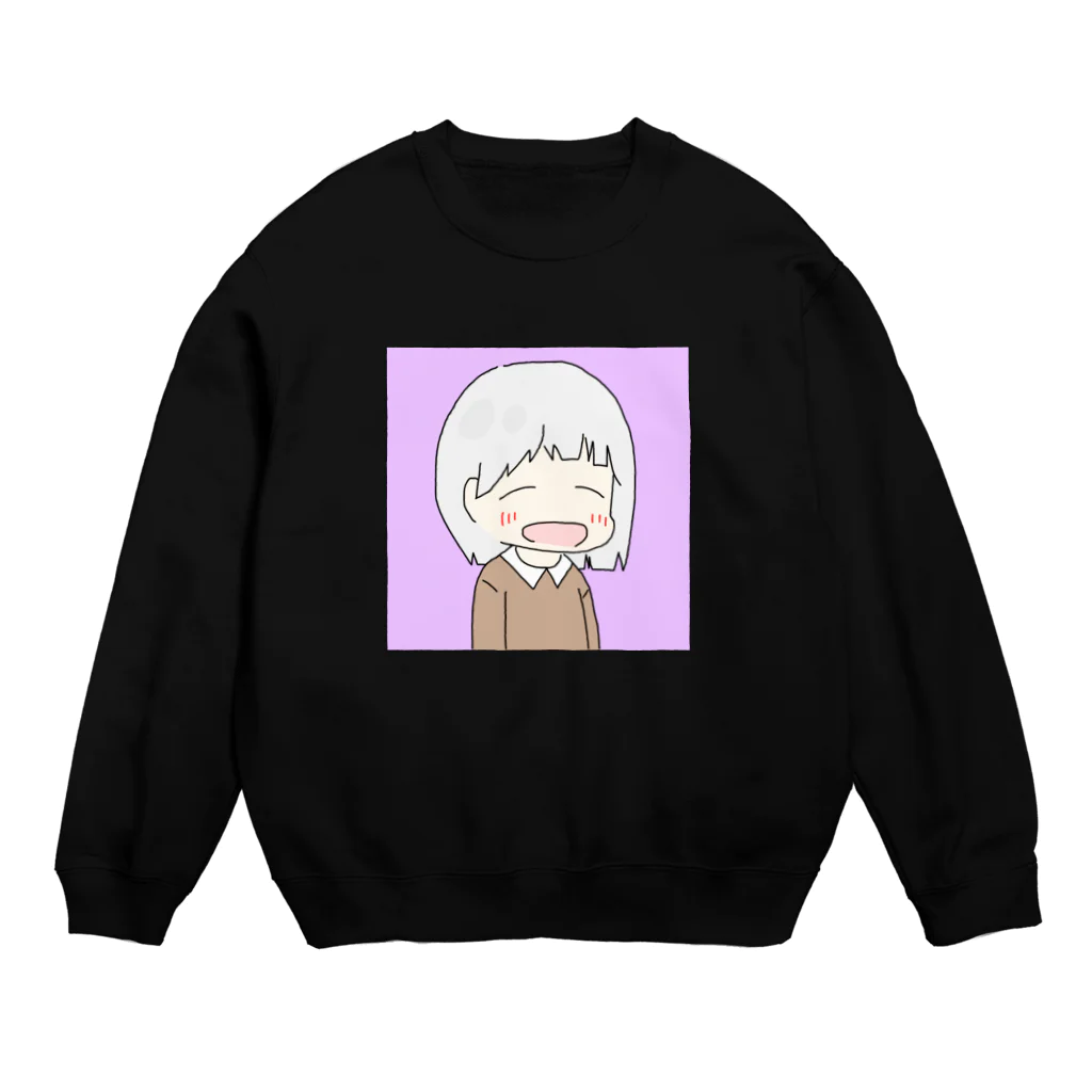 うにぶどうの白の眠たい女の子 Crew Neck Sweatshirt