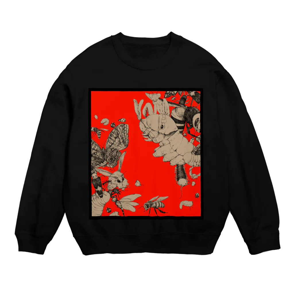 ﾏﾎﾛﾊﾞの虫柄 Crew Neck Sweatshirt