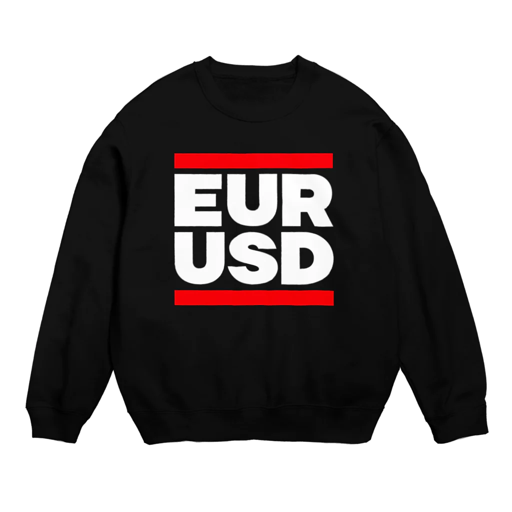 金融投資デザイン　カマラオンテ-ムラサキのユロドル ユーロドル EURUSD FX 為替 両替 　白字白　フォント  トレーダー　トレード　投資家 スウェット