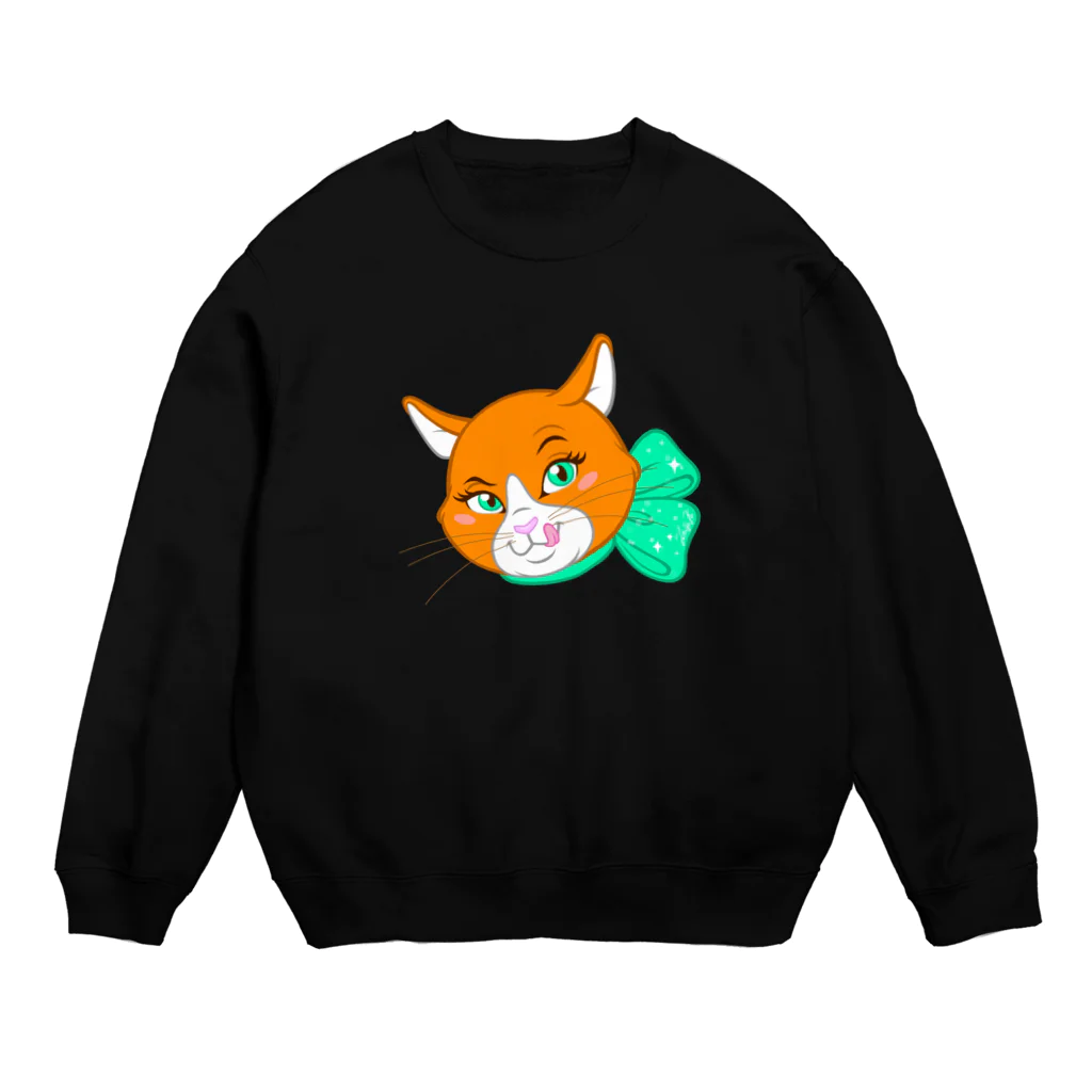 Tatsuya Artistのオレンジキャットの「シャネル」 Crew Neck Sweatshirt