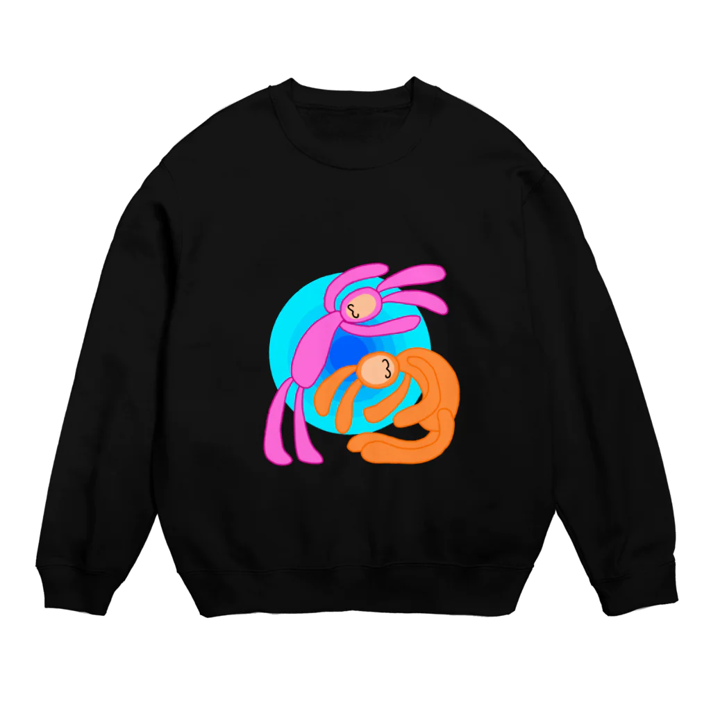 手描きのエトセトラの戯れるウサギ Crew Neck Sweatshirt