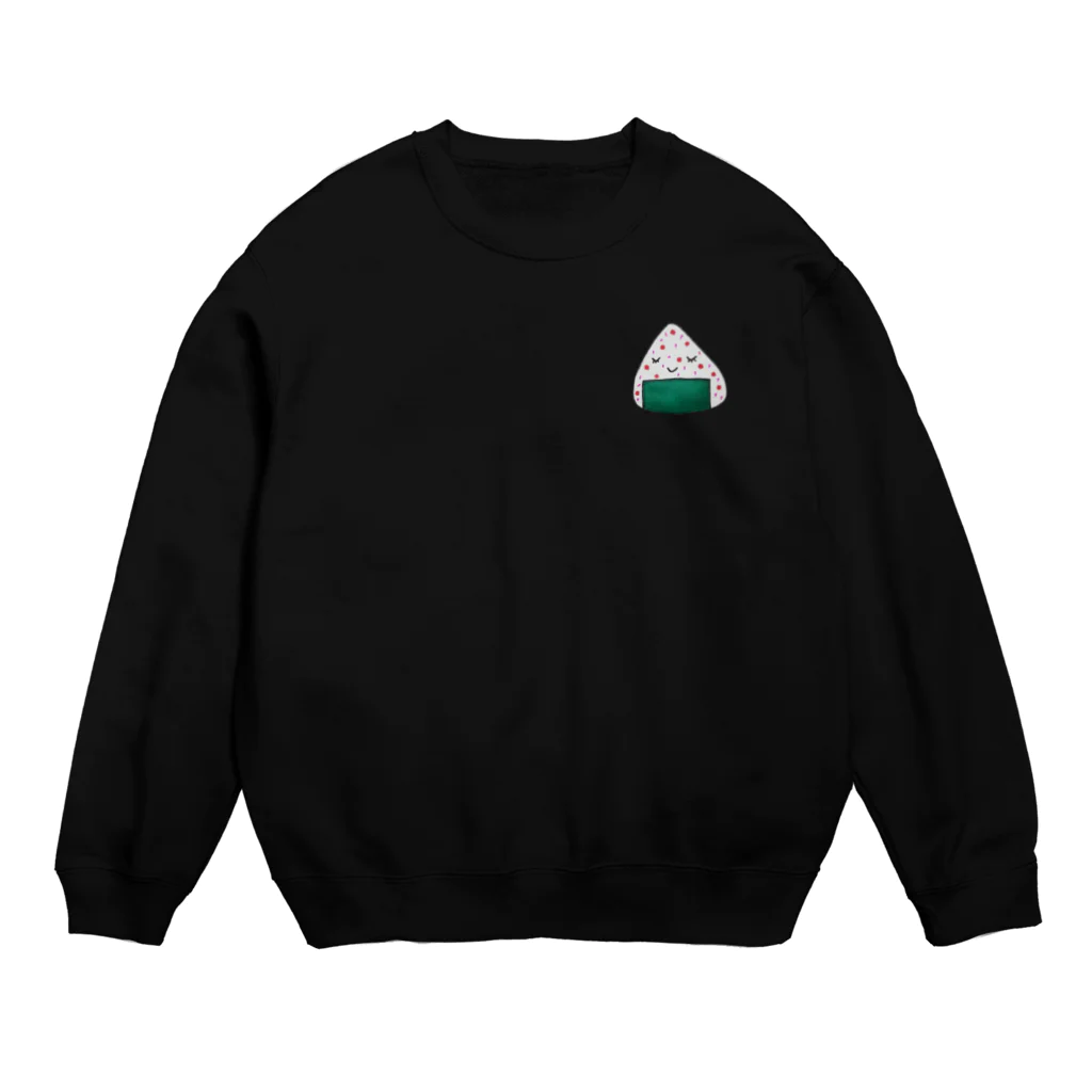 ねむたいお店のねてるおにぎり Crew Neck Sweatshirt