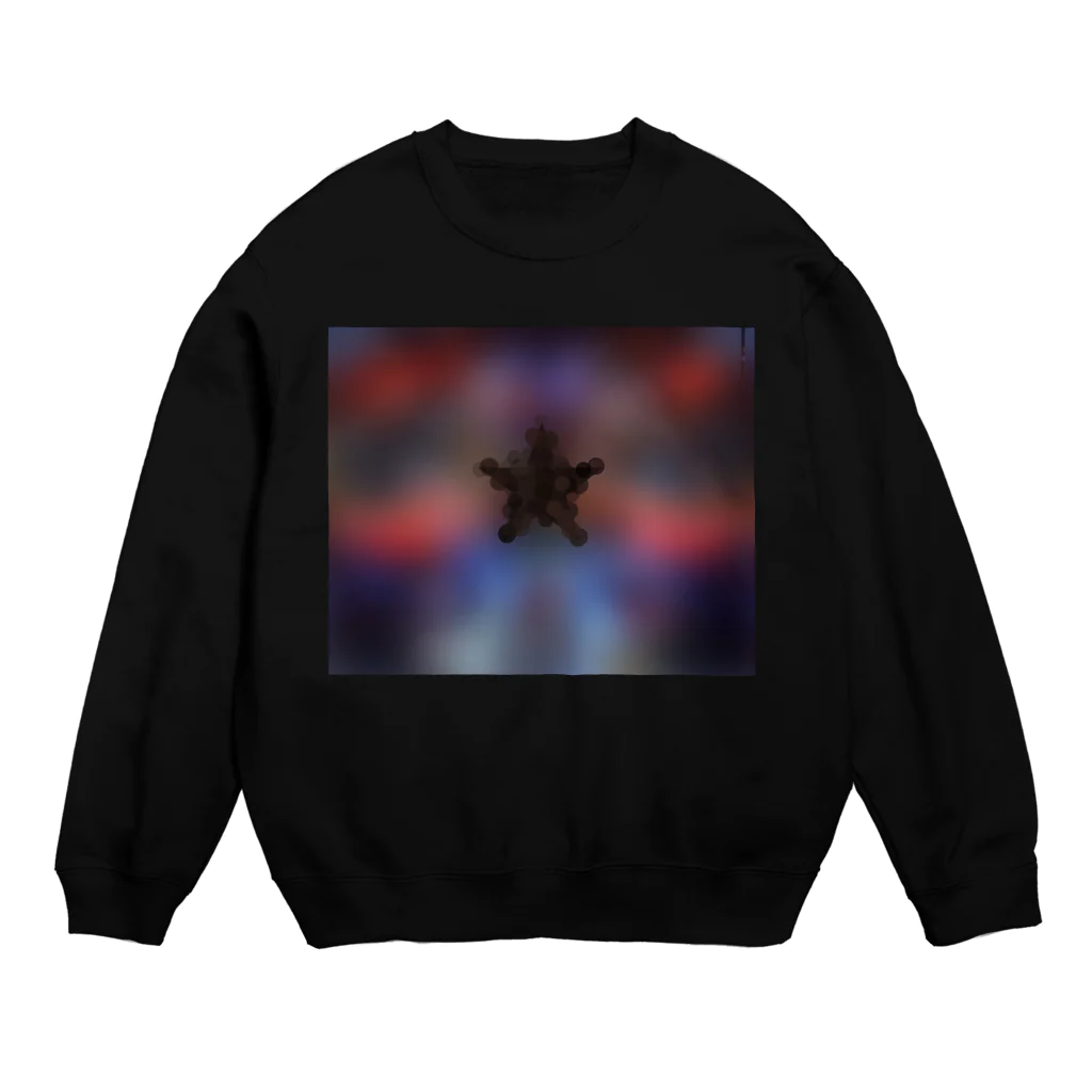 BIGMISTAKEのブラックバブルスターぼんやり Crew Neck Sweatshirt