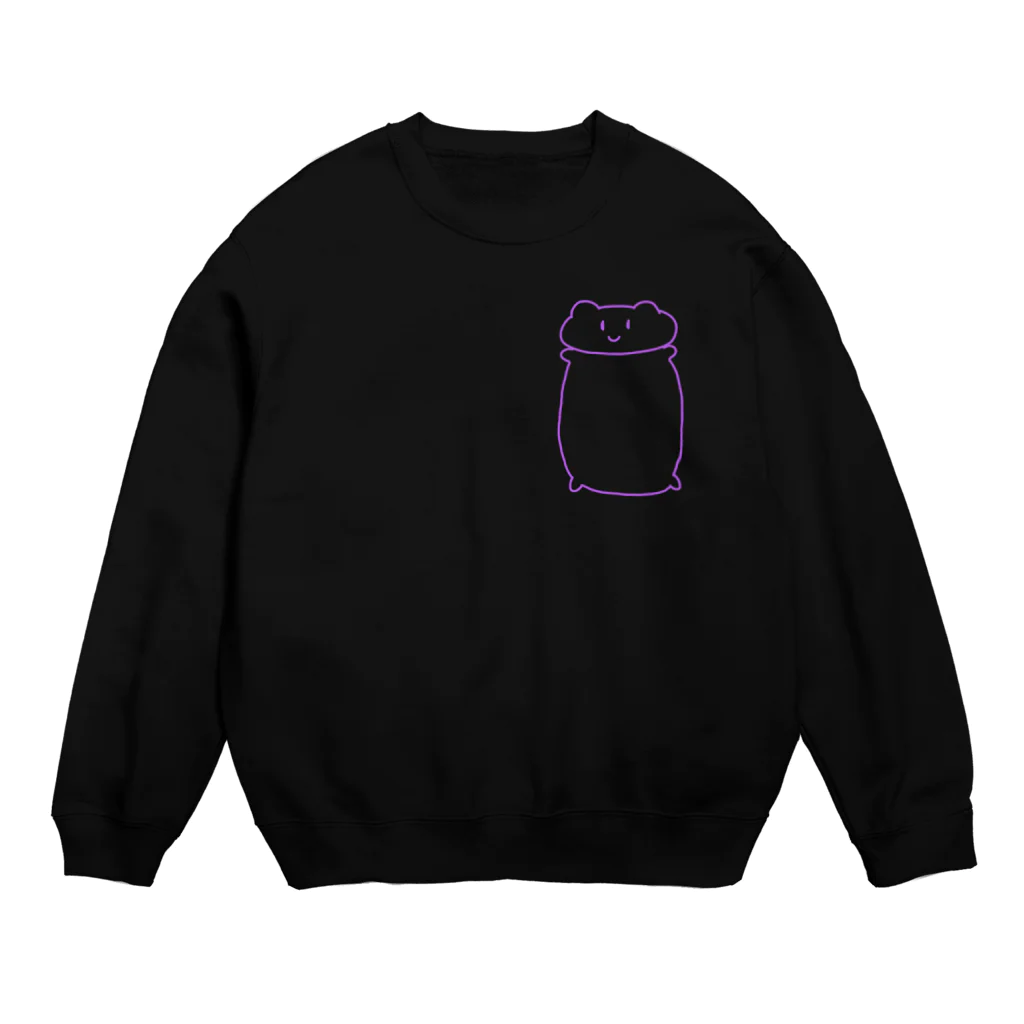 しらかな販売所の紫のしらくま Crew Neck Sweatshirt