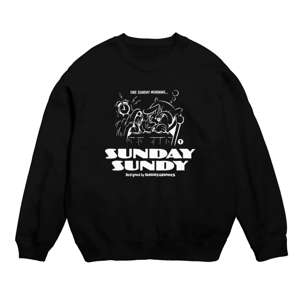 SUNDAYS GRAPHICSのSUNDAY SUNDY No.1 (白ロゴ） Crew Neck Sweatshirt