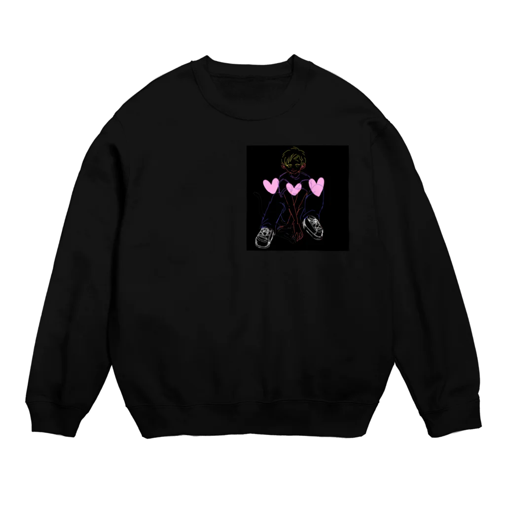 不安定情緒のよるくん Crew Neck Sweatshirt