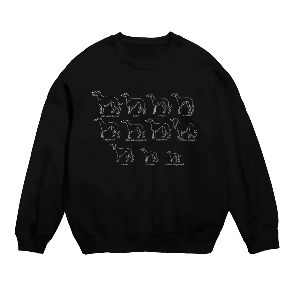 豆つぶのSighthound Friends(濃色推奨) Crew Neck Sweatshirt