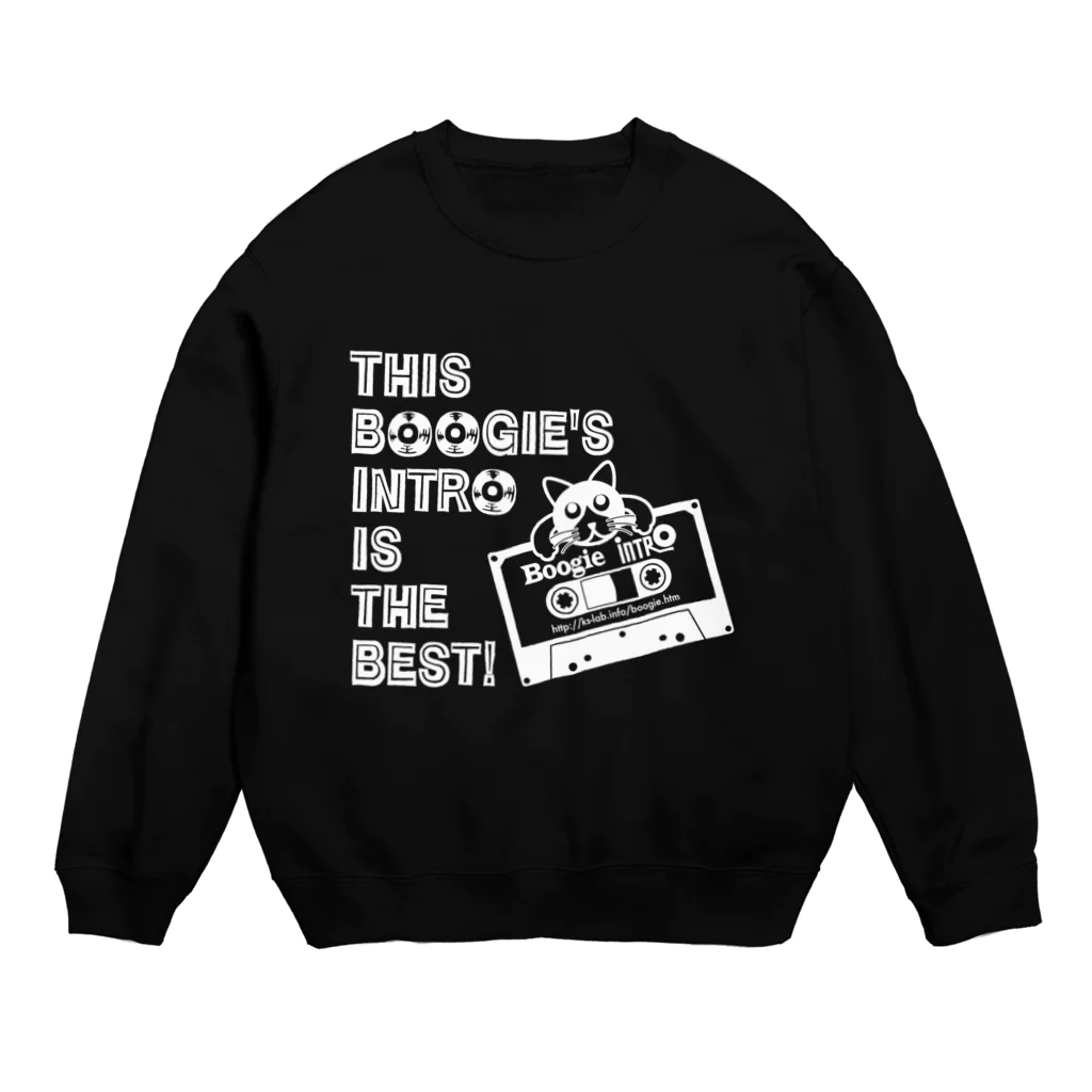 音楽酒場 ブギの猫とカセット白プリ Crew Neck Sweatshirt