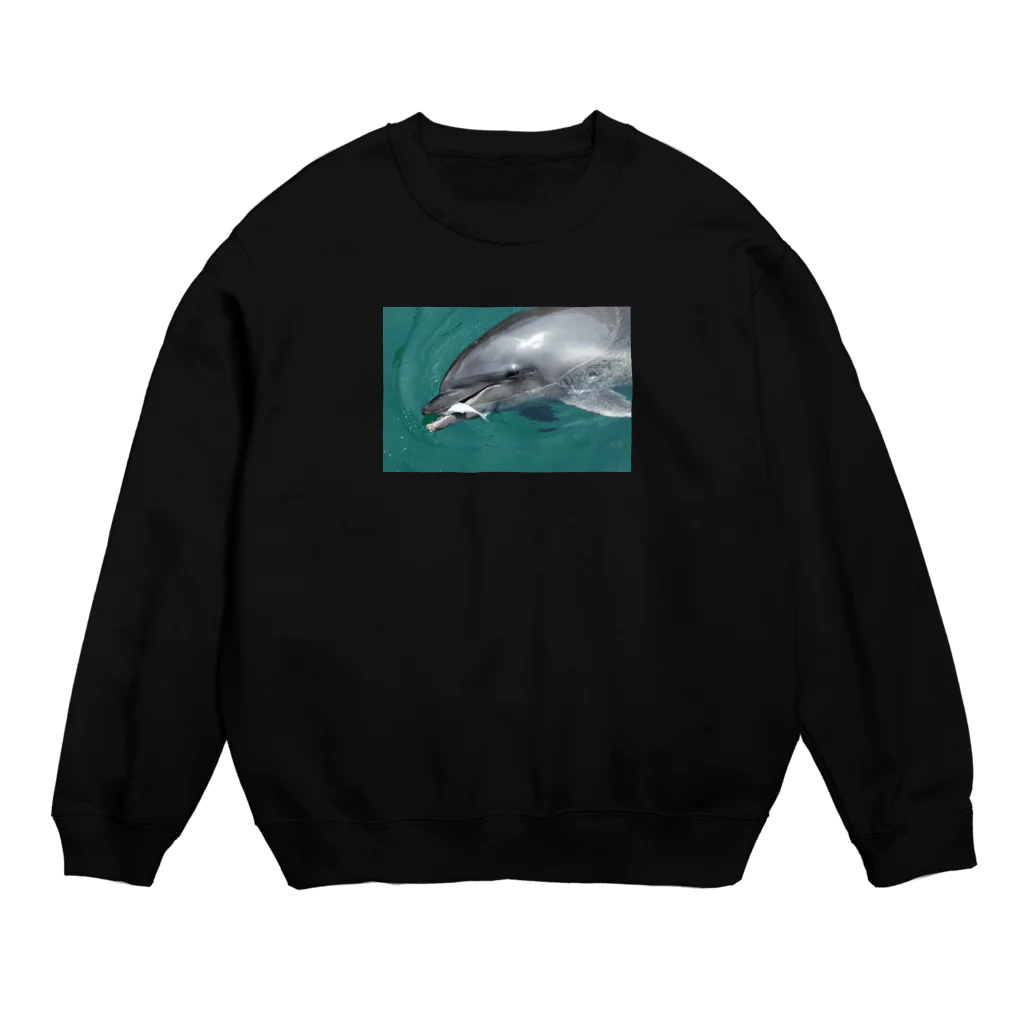 NA functionのお魚をくわえたイルカさん。 Crew Neck Sweatshirt