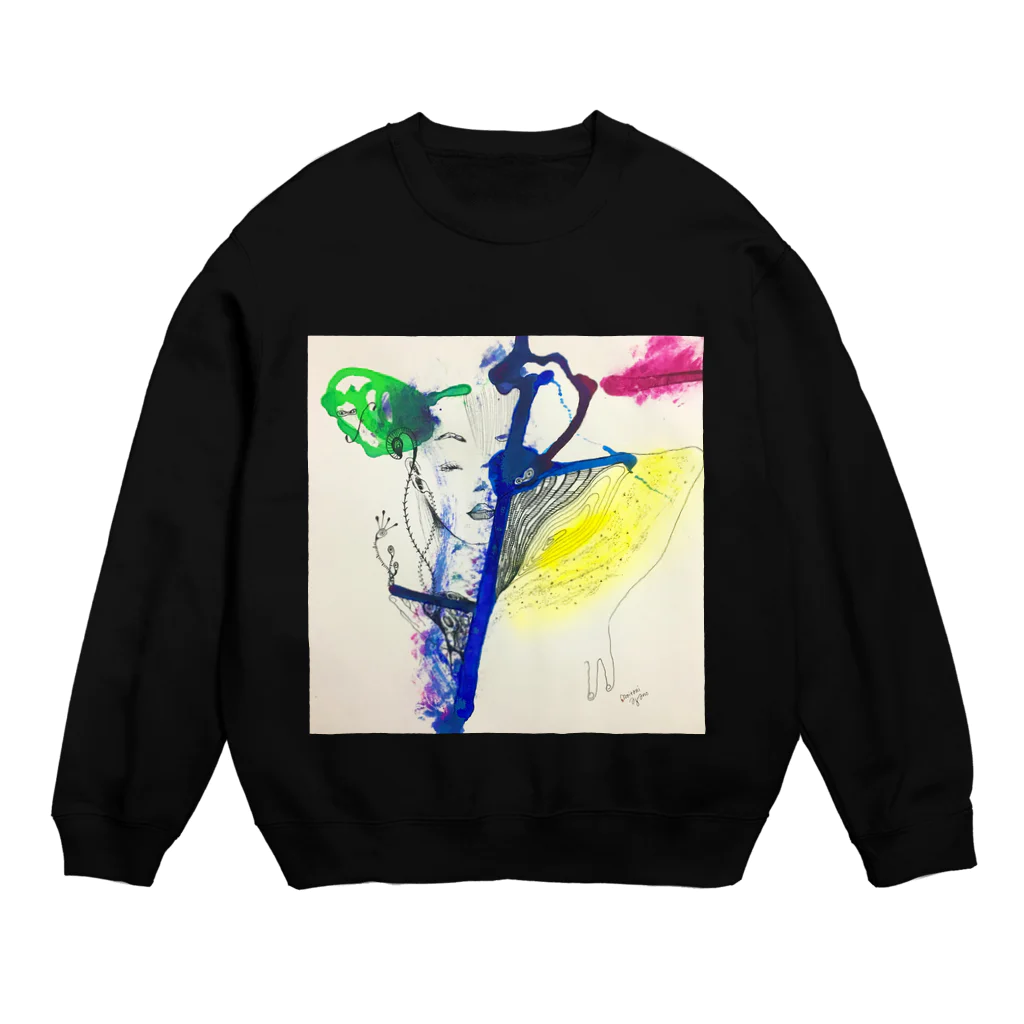 namanikuの青の煙り Crew Neck Sweatshirt