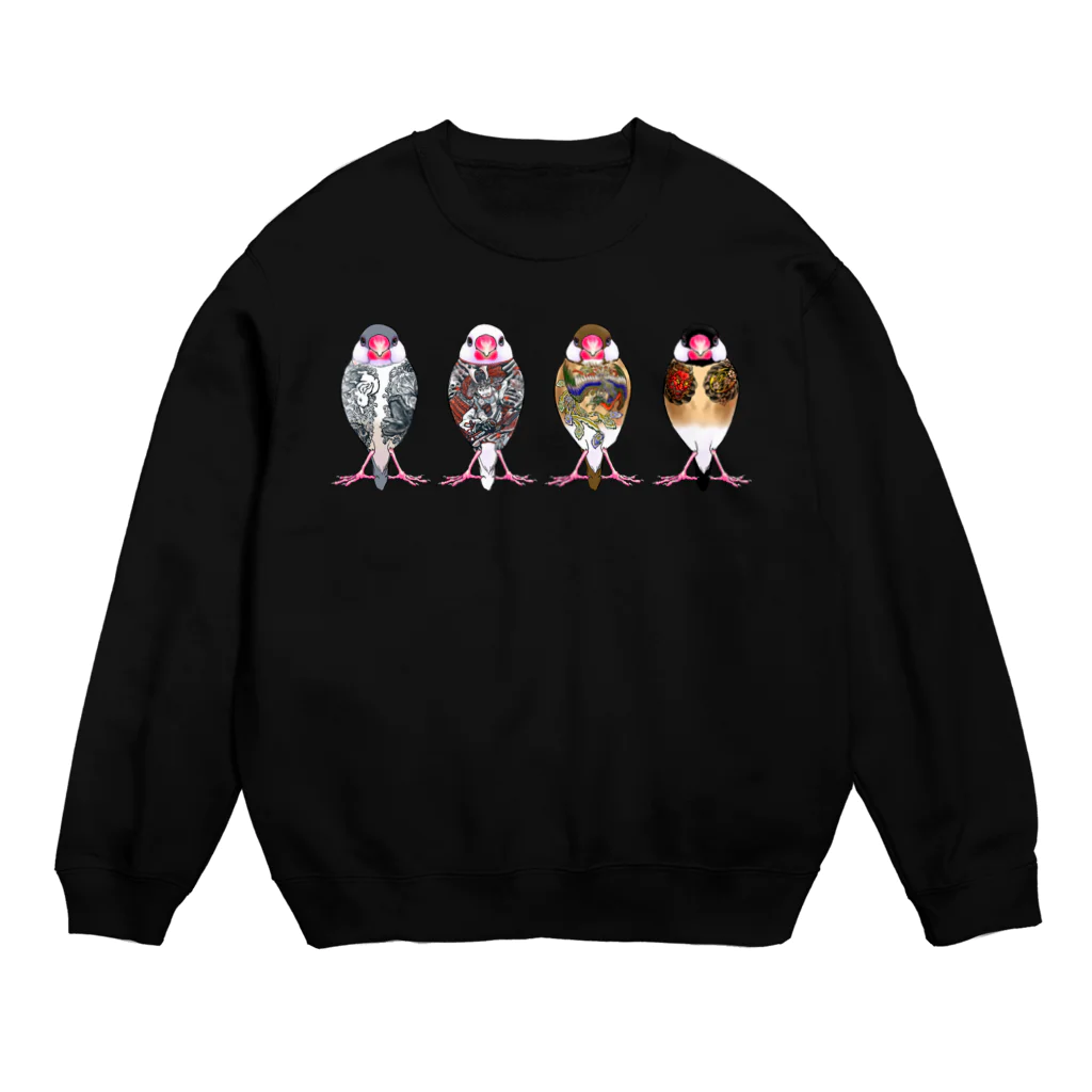 カリヲ屋スズリ支店の文鳥四季折々 Crew Neck Sweatshirt