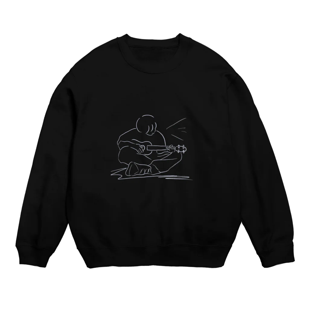 菊花ゆいの線画　ギター弾き Crew Neck Sweatshirt