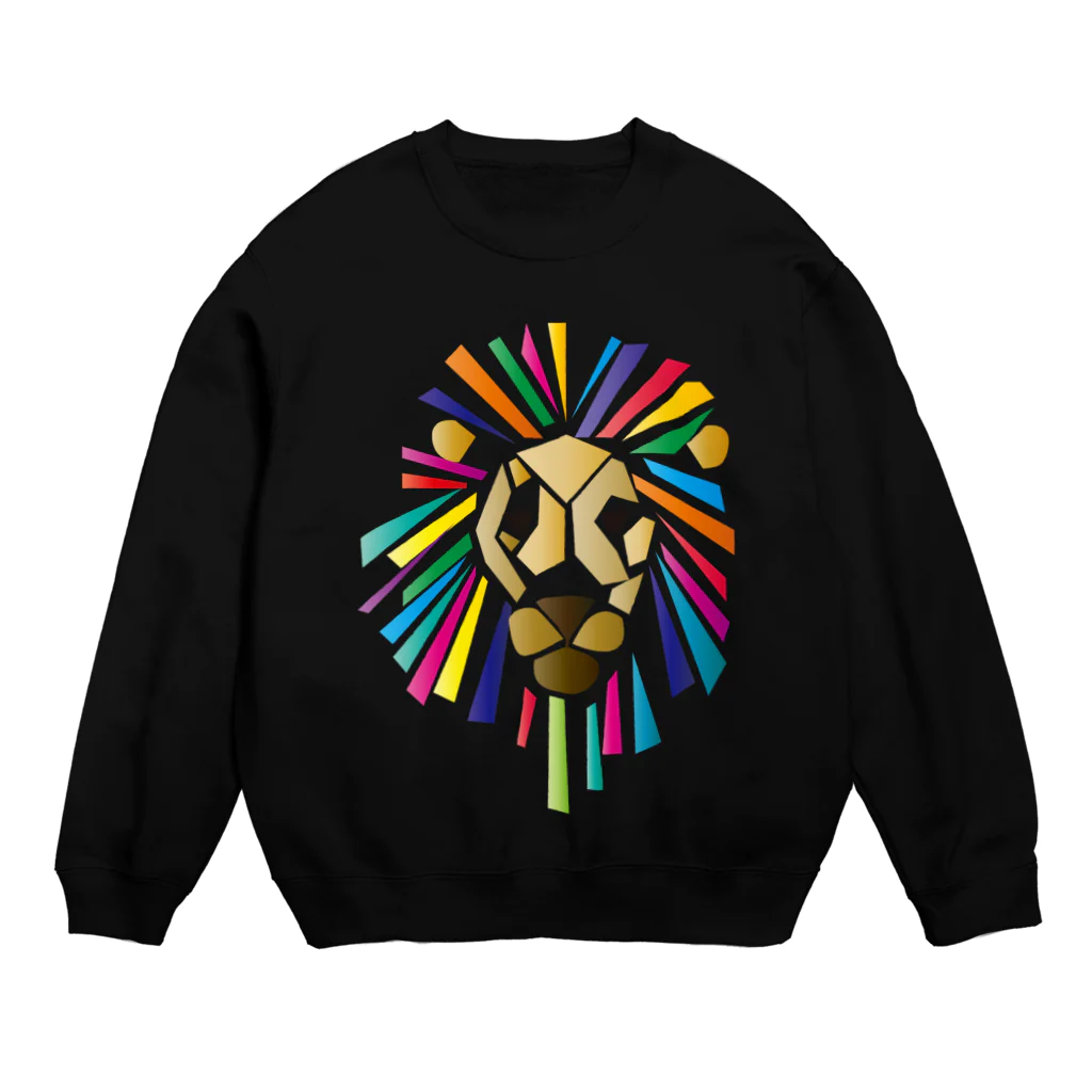 chicodeza by suzuriのカラフルなアートなライオンイラスト Crew Neck Sweatshirt