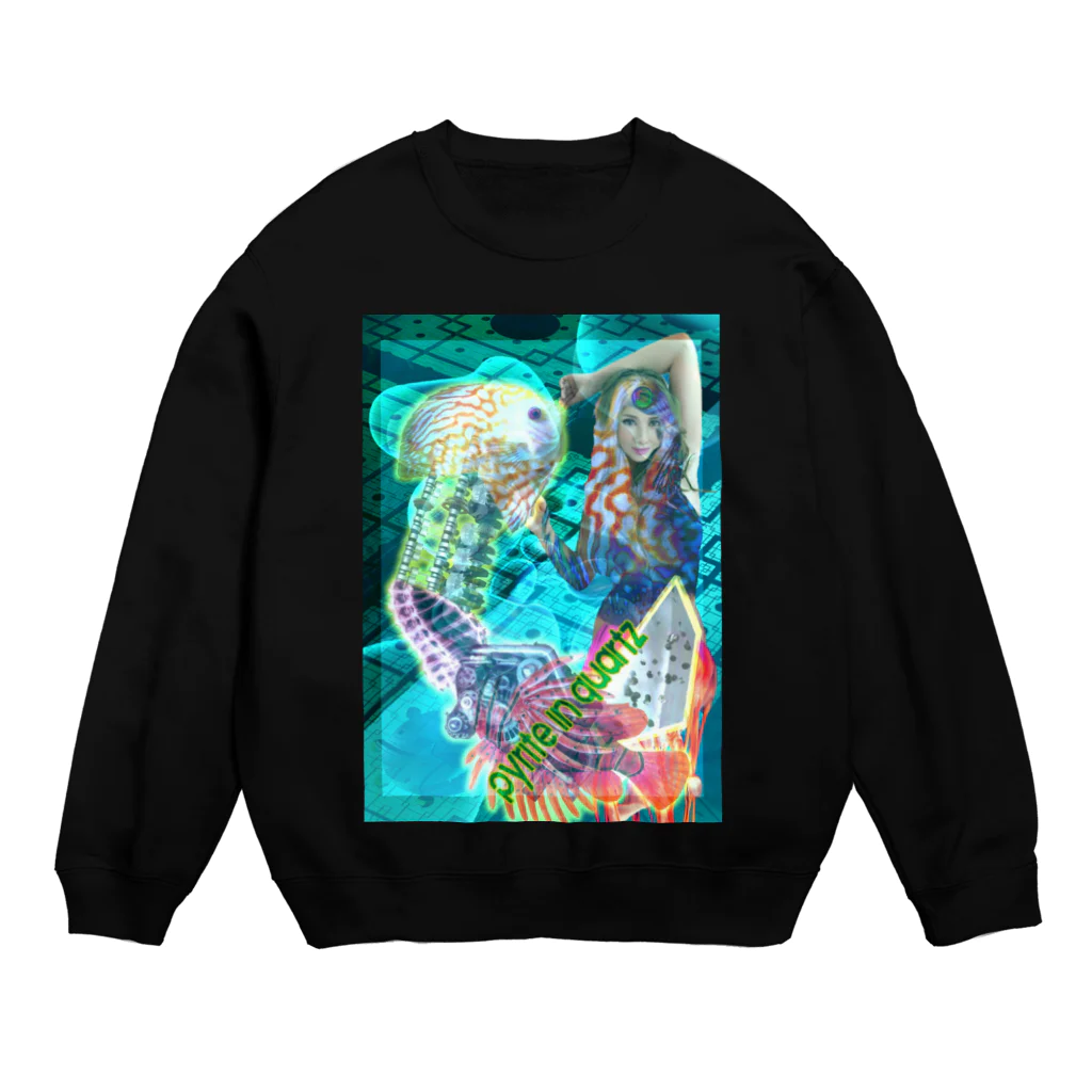 GECKO-SO-SINGのパワーストーン『パイライトインクォーツ』 Crew Neck Sweatshirt