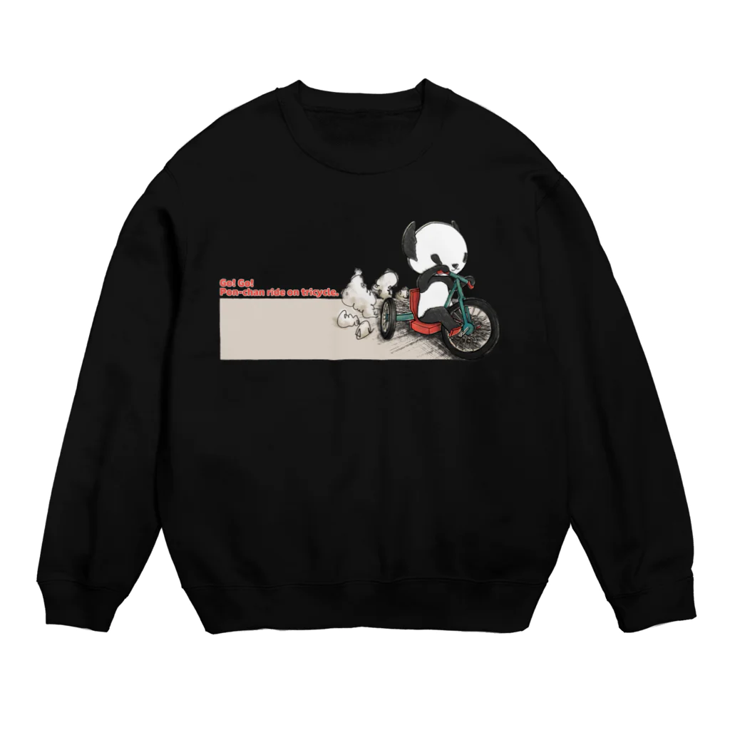 Masashi Kaminkoの【パンダ】三輪車に乗るポンちゃん Crew Neck Sweatshirt